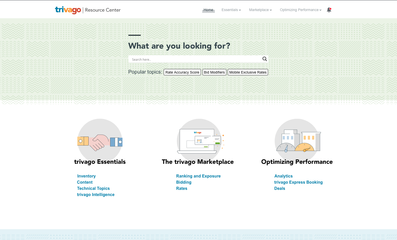 trivago Resource Center prototype
