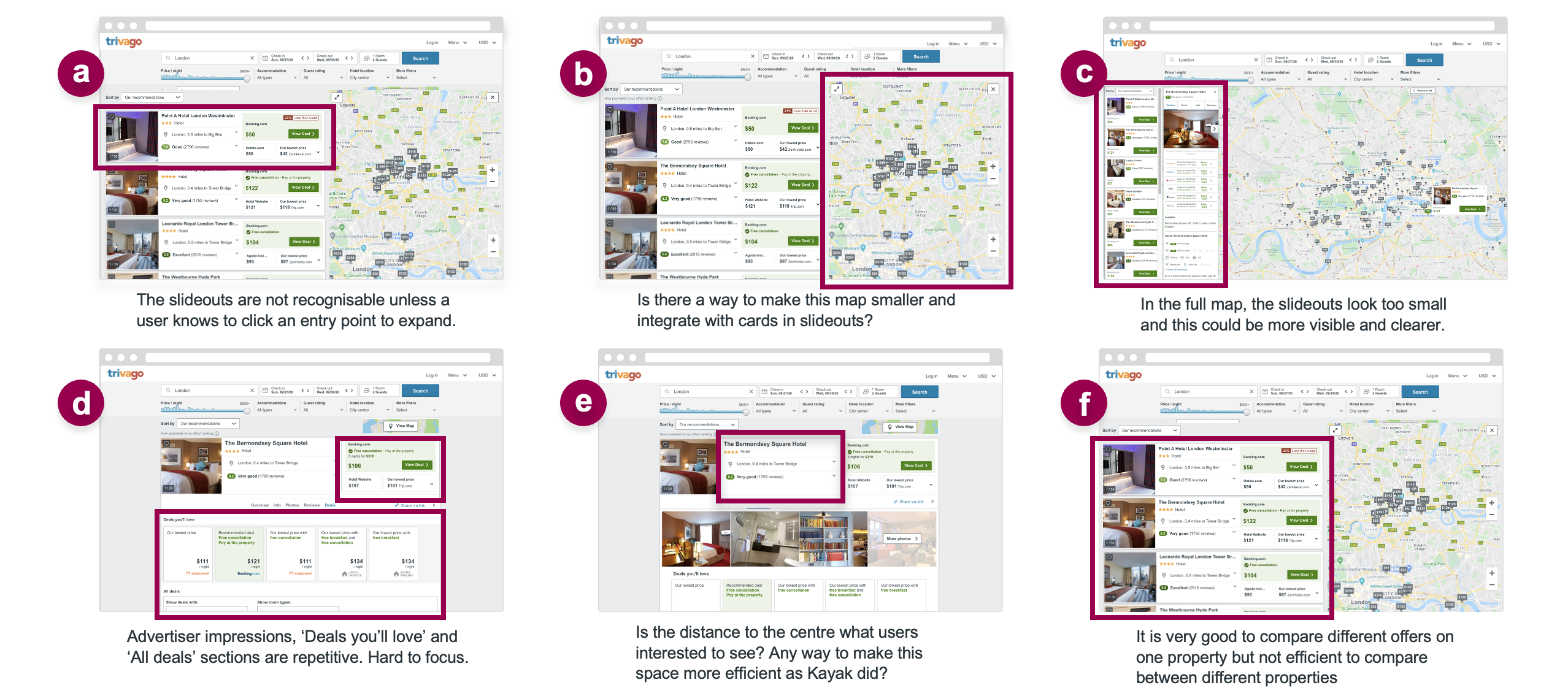 Quantitative research findings — trivago slide-out usability study